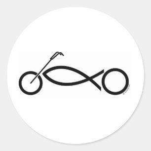 Christian motorcycle clothing and accessories classic round sticker