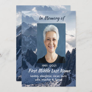Christian Mountains Alpine Memorial Keepsake Invitation