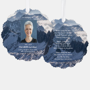 Christian Mountains Alpine Memorial Keepsake Tree Decoration Card