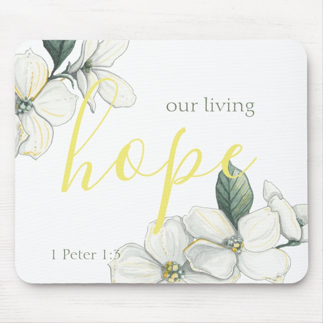 Christian Mouse Pad, Floral Mat (Front)