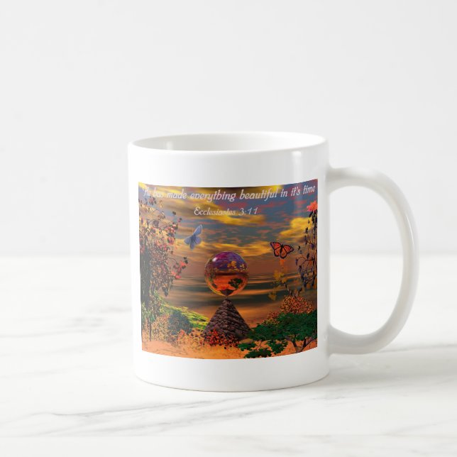 Christian Mug with Bible Verse Ecclesiastes 3;11 (Right)