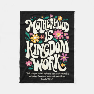 Christian mum motherhood is kingdom work mother's fleece blanket