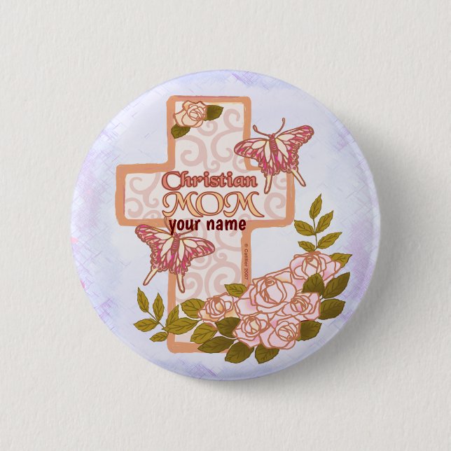 Christian Mum  pin button (Front)
