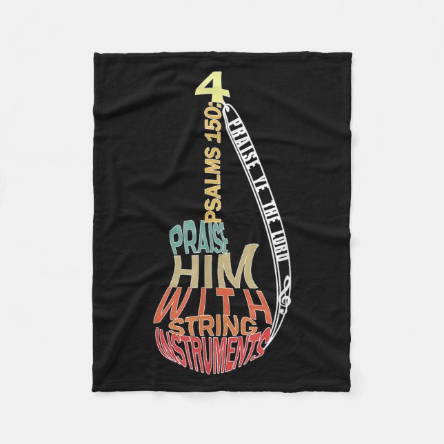 Christian Music Shirts For Men _ Praise Him B Play Fleece Blanket (Front)