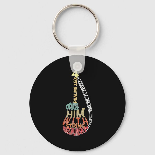 Christian Music Shirts For Men _ Praise Him B Play Key Ring (Front)