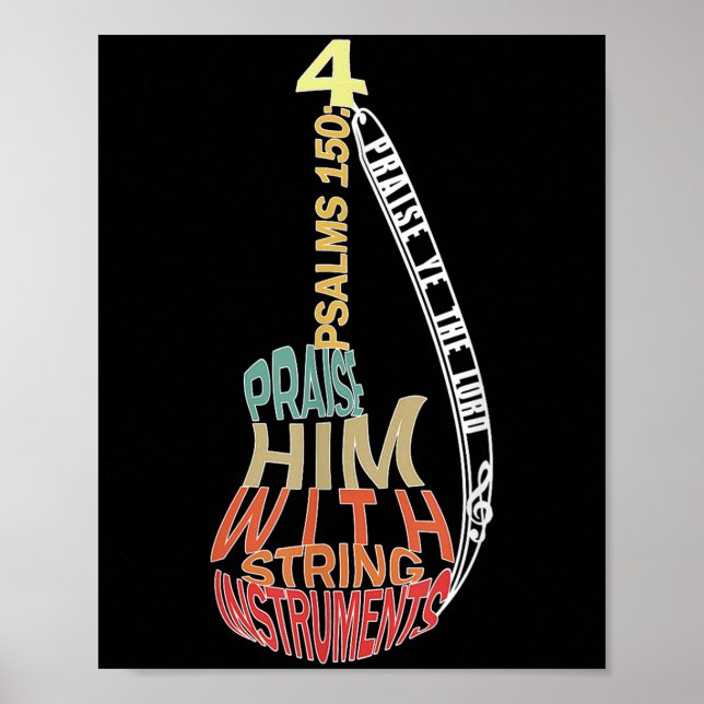 Christian Music Shirts For Men _ Praise Him B Play Poster (Front)