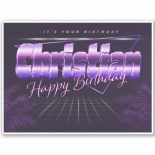 Christian Name Vorname retro Sticker Geburtstag