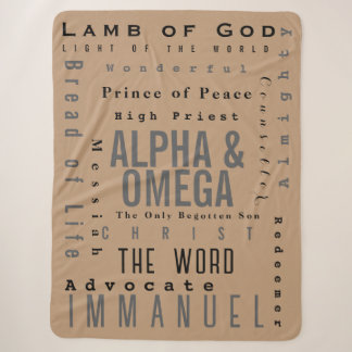 Christian Names Of God, Modern Simple Sherpa Blanket