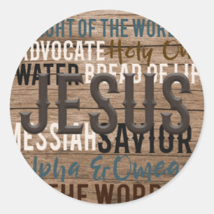 Christian Names of Jesus Classic Round Sticker