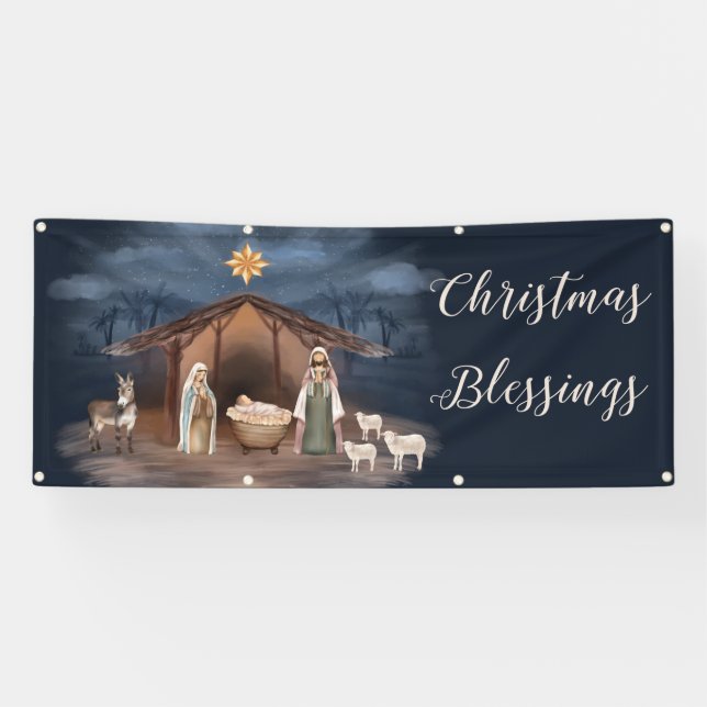 Christian Nativity Christmas Banner (Horizontal)