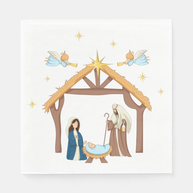 Christian Nativity Christmas Napkin (Front)