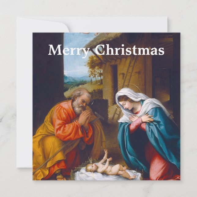 Christian Nativity Scene Holiday Card (Front)