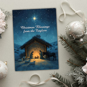 Christian Nativity Scene Star Religious Christmas Holiday Card