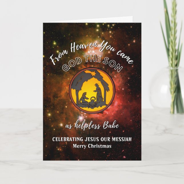 Christian Nativity Universe Christmas Holiday Card (Front)