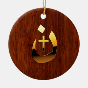 Christian Nazarene and Cross Solidarity Ceramic Tree Decoration