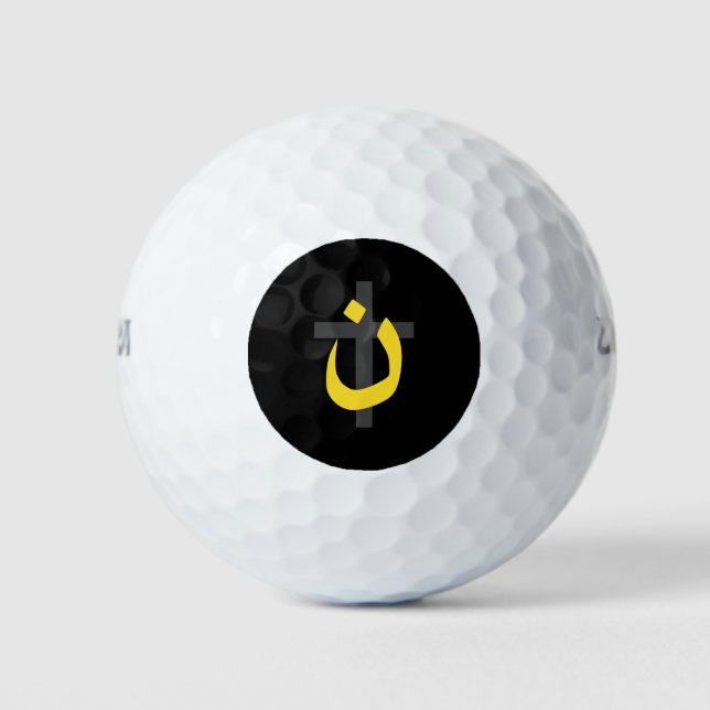 Christian Nazarene Symbol Solidarity and Cross Golf Balls (Front)