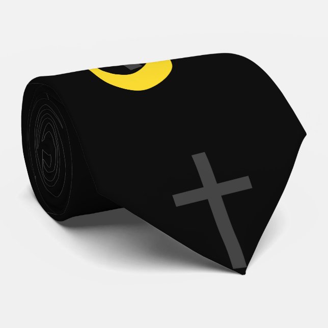 Christian Nazarene Symbol Solidarity Cross Bold Tie (Rolled)