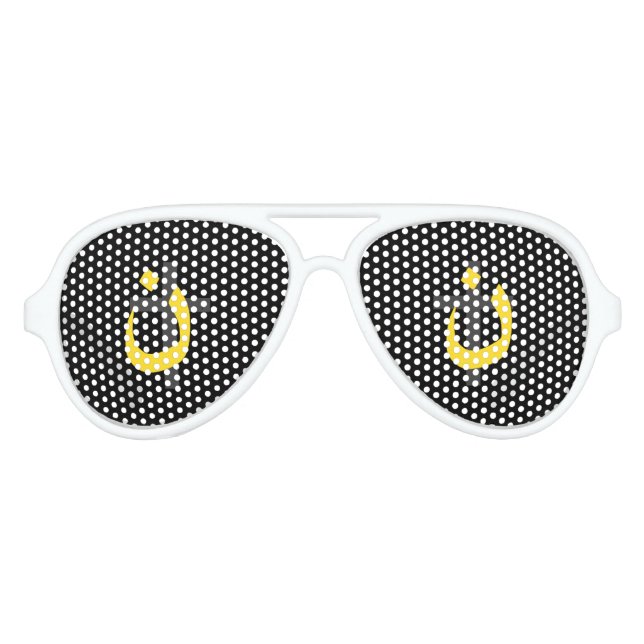 Christian Nazarene Symbol Solidarity Cross Yellow Aviator Sunglasses (Front)