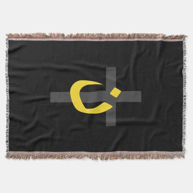 Christian Nazarene Symbol Solidarity Cross Yellow Throw Blanket (Front)
