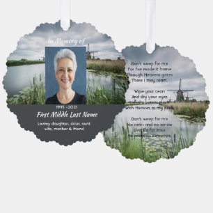 Christian Netherlands windmill  Memorial Keepsake  Tree Decoration Card