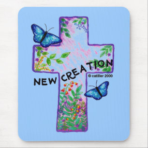 Christian New Creation Cross Mouse Mat