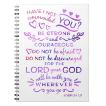 Christian Notebook Joshua 1:9 Bible Scripture