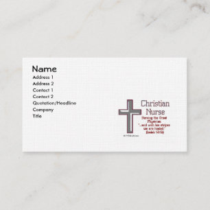 Christian Nurse Cross 2 Business Card Template