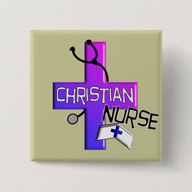 Christian Nurse Gifts 15 Cm Square Badge (Front)