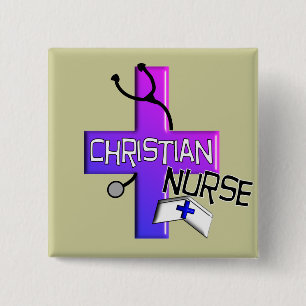Christian Nurse Gifts 15 Cm Square Badge