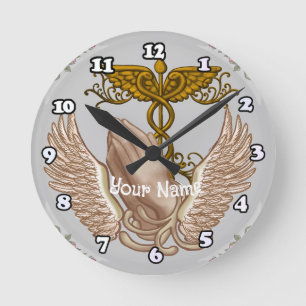 Christian Nurse Hands  Round Clock
