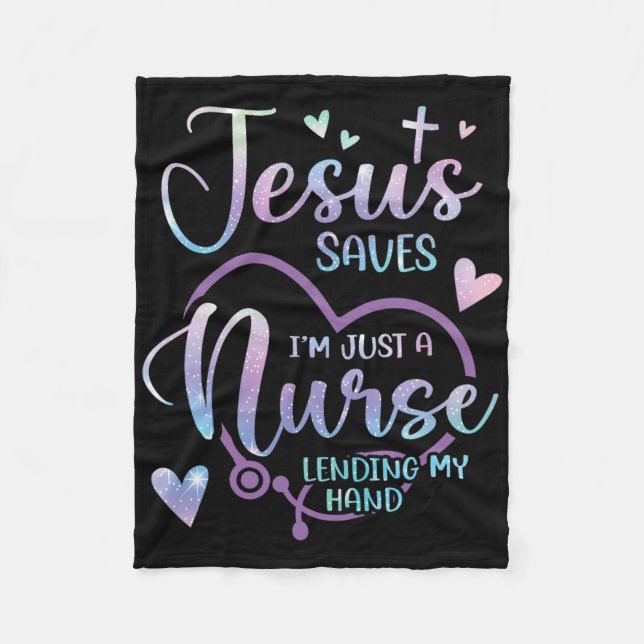 Christian Nurse Jesus  Fleece Blanket (Front)
