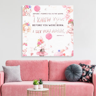 Christian Nursery Art - Jeremiah Bible Verse Canvas Print