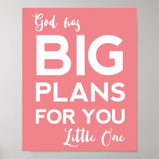 Christian Nursery Print | God Has Big Plans (Front)