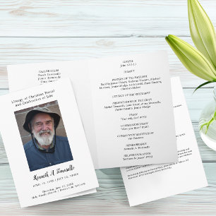 Christian Order Of Service Funeral Photo Folded Programme