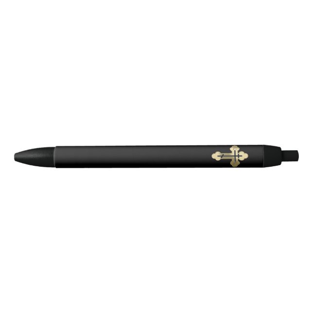 Christian orthodox cross black ink pen (Front)