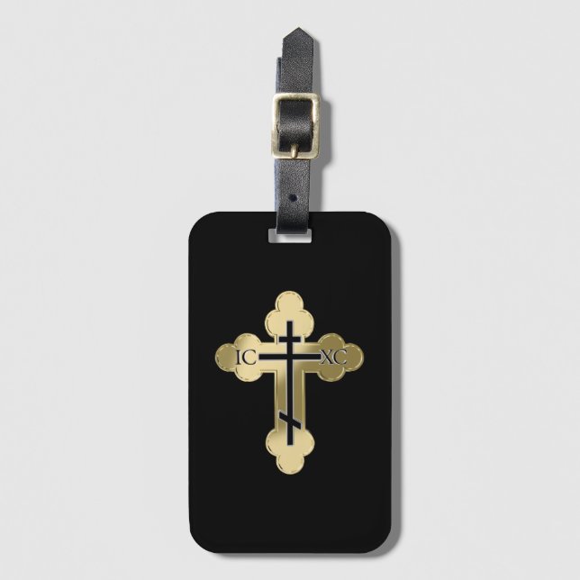 Christian orthodox cross luggage tag (Front Vertical)