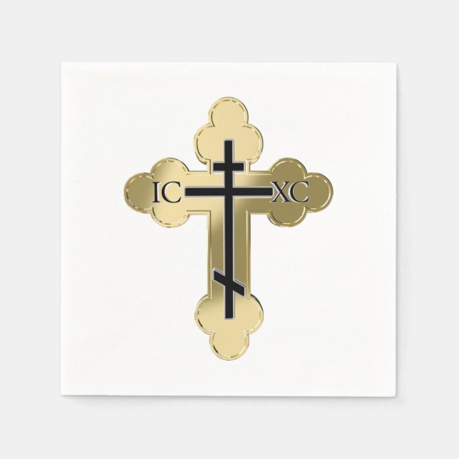 Christian orthodox cross napkin (Front)