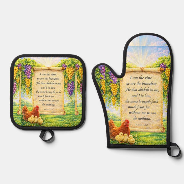 Christian Oven Mitt & Potholder Set (Front)