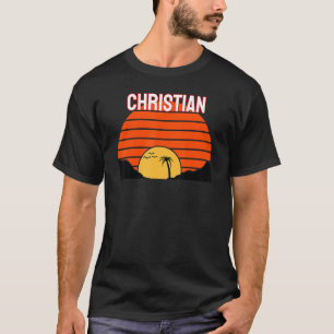 Christian Palm Tree Sunset Retro Vintage Sand Dune T-Shirt