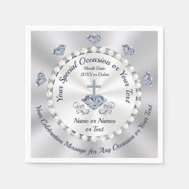 Christian Party Ideas, Personalised, Christian Napkin (Front)