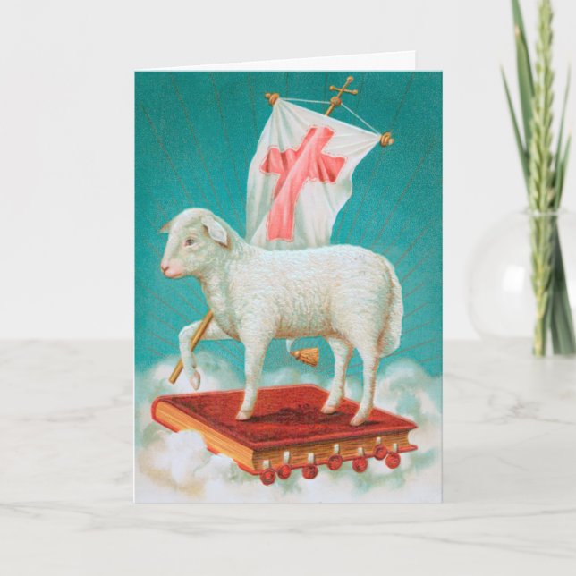 Christian Paschal Lamb / Agnus Dei Joyous Easter Card (Front)