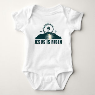 Christian Passover Easter Jesus is Risen Baby Bodysuit