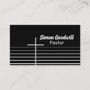 Christian Pastor Business Cards Simple Elegant