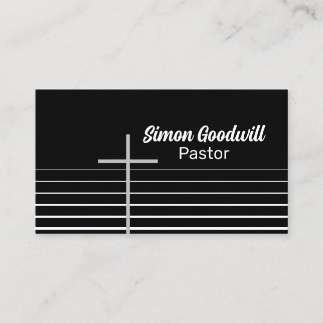 Christian Pastor Business Cards | Simple Elegant (Front)