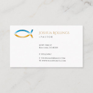 Christian Pastor Elegant Business Card