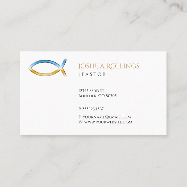 Christian Pastor | Elegant Business Card (Front)