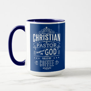 Christian Pastor, inspired by God and Coffee Mug