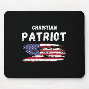 Christian Patriot American Flag Faith And Freedom Mouse Mat