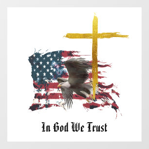 *~* Christian Patriotic Eagle Flag Veteran AP16 Window Cling