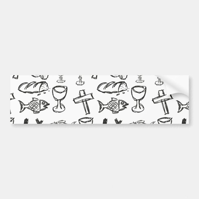 Christian Pattern Bumper Sticker (Front)